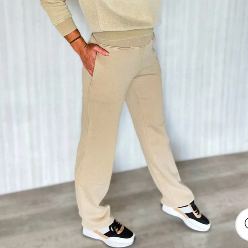 Mono B Taupe Fleece Lined Lounge Pants